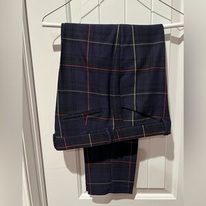 GAP Navy Plaid Trousers with Red and Yellow Lines women’s sz 12